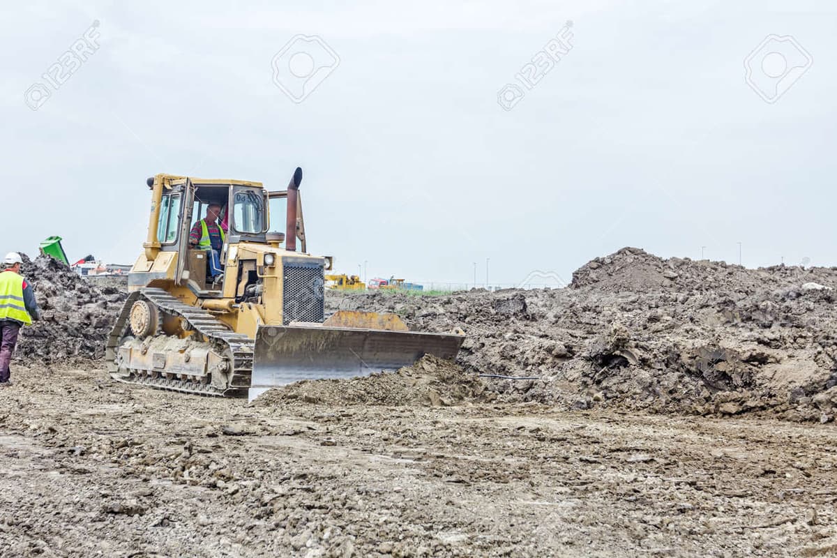 Bulldozer en terreno difícil