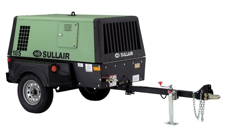 Compresor de aire portátil Ingersoll Rand 250 CFM en obra