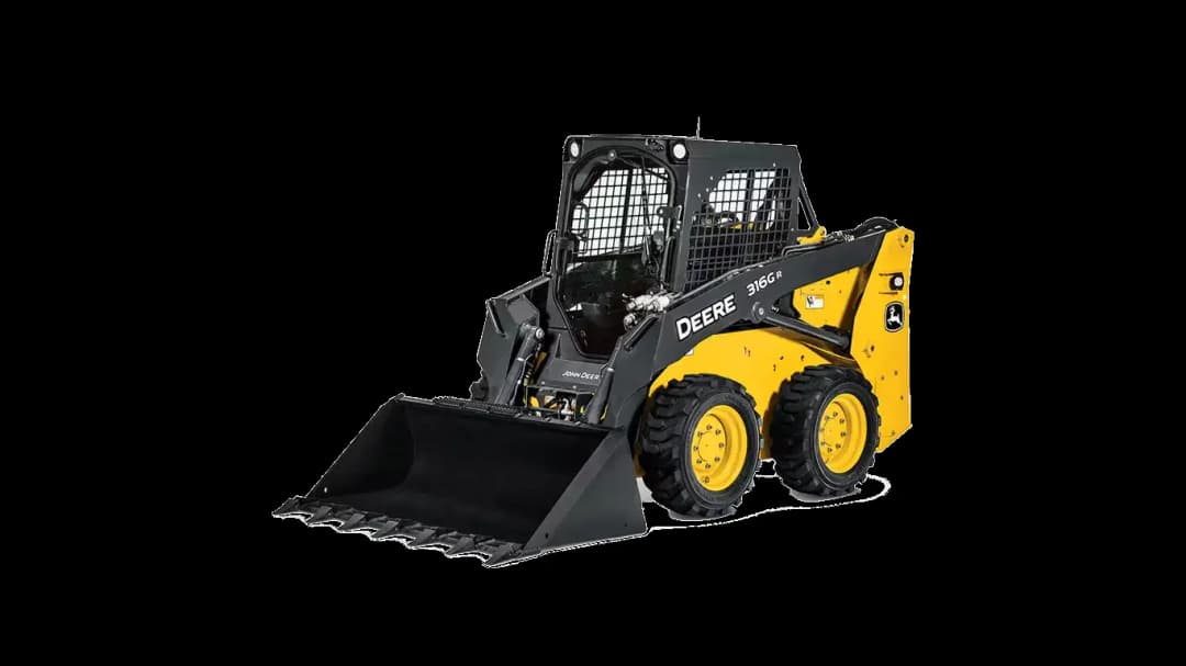 Minicargador Bobcat trabajando en obra vial